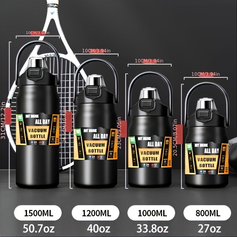 A double drink portable thermos flask 40.5\u002F54 ounces, suitable for outdoor cycling, hiking, office or home - durable.