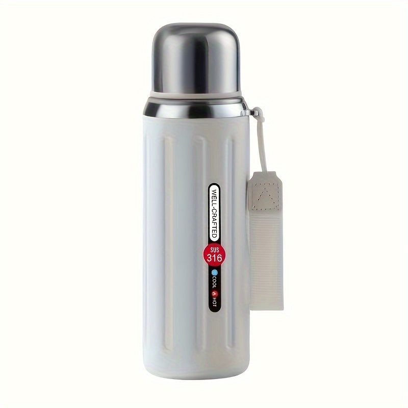 1pc, Vacuum Flask, 20.29oz Insulated Water Bottles, Travel Thermal Cups, for Hot And Cold Beverages, Summer Winter Drinkware, Gifts