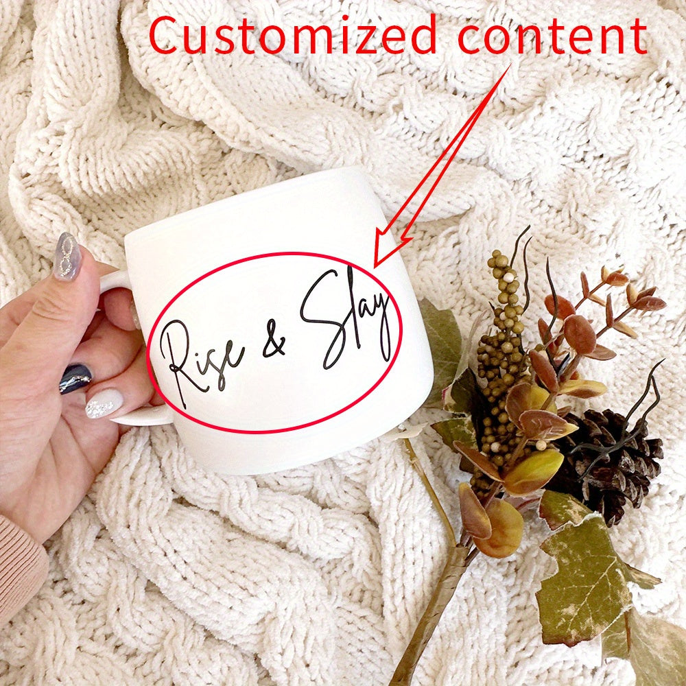 Customizable Ceramic Mug Customizable Ceramic Coffee Mug, Insulated & Reusable | Personalized with Name, Perfect for Thanksgiving, Bride & Bachelorette, Holiday & Birthday Gifts, Hand Wash Only, Kitchen & Dining Decor