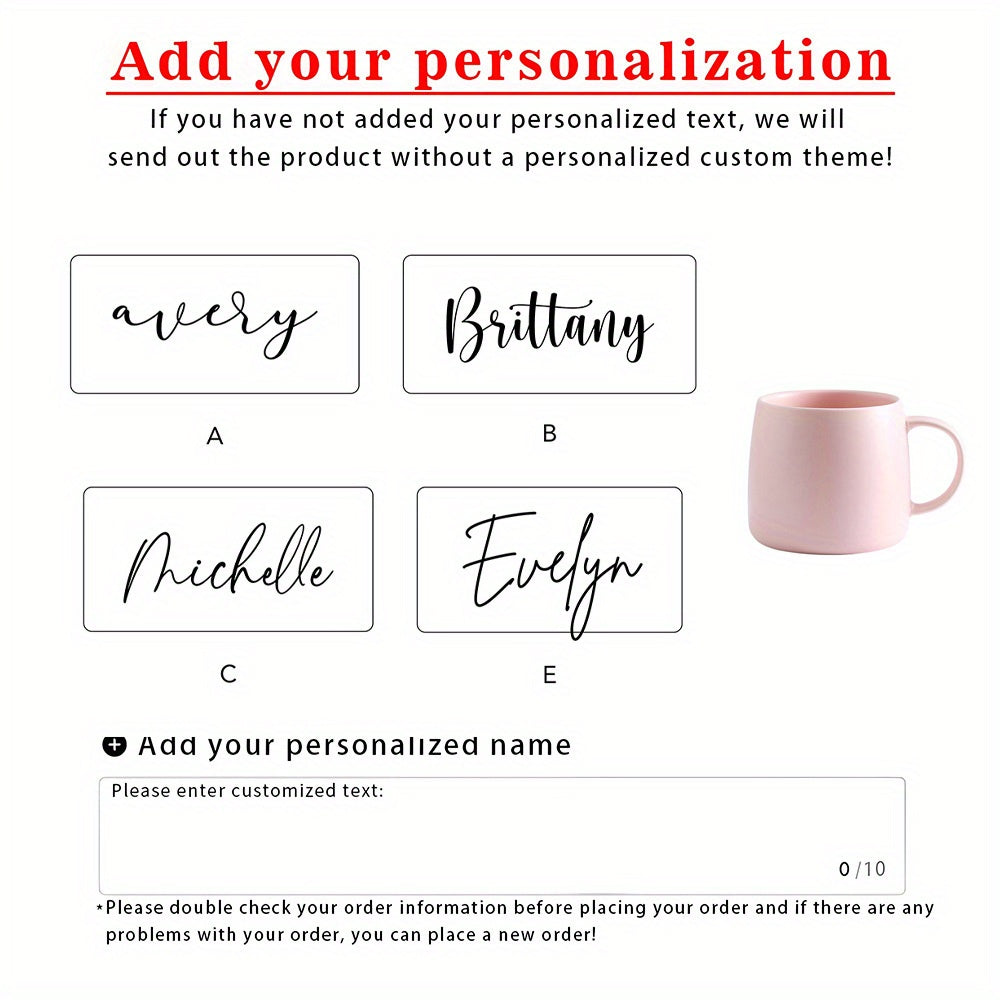 Customizable Ceramic Mug Customizable Ceramic Coffee Mug, Insulated & Reusable | Personalized with Name, Perfect for Thanksgiving, Bride & Bachelorette, Holiday & Birthday Gifts, Hand Wash Only, Kitchen & Dining Decor
