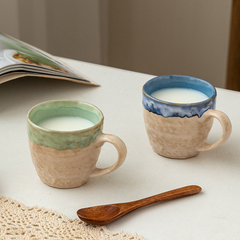 6pcs Small Capacity Ceramic Mug Set, Kiln-Fired Retro Craft Coffee and Tea Cups 4oz\u002F120ml