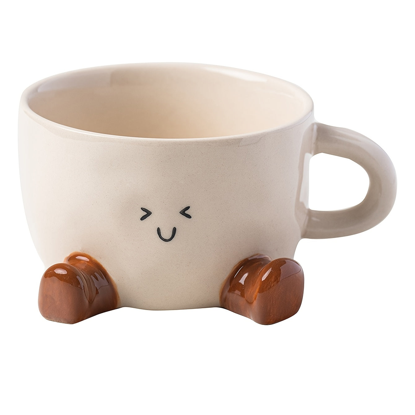 1pc DearDali Cute Sleeping Feet coffee mug with Beige Feet - Microwave Safe Ceramic Cup