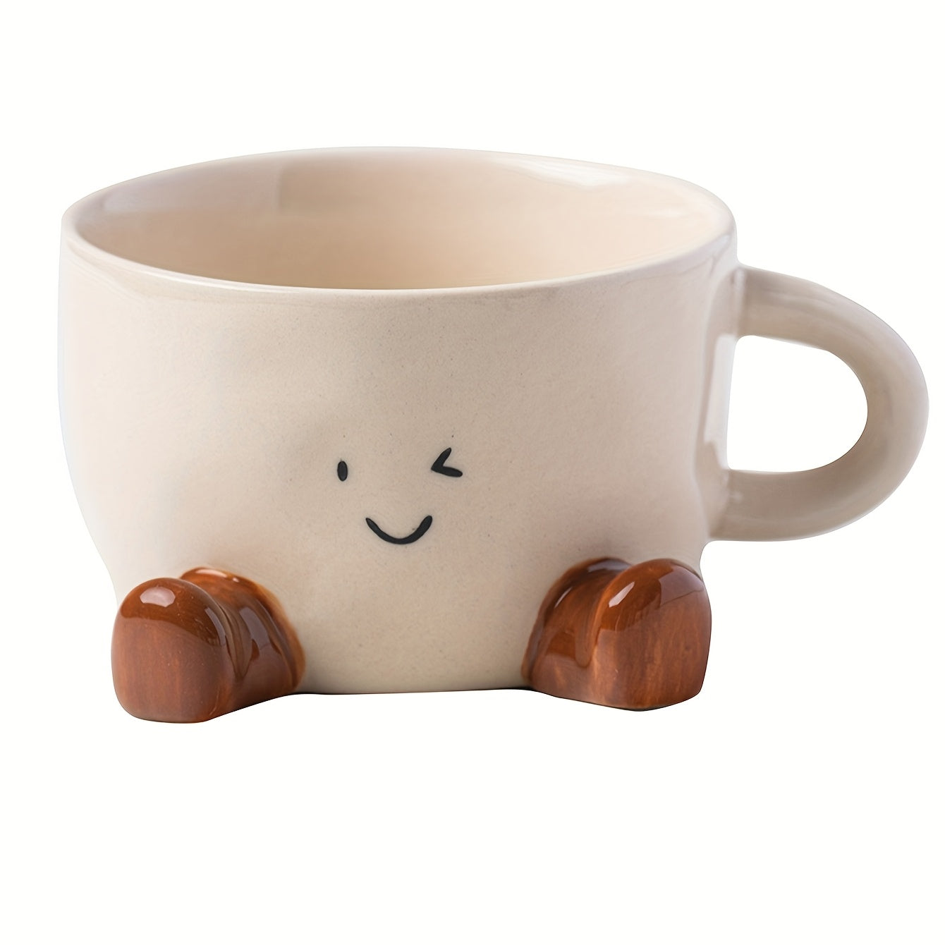 1pc DearDali Cute Sleeping Feet coffee mug with Beige Feet - Microwave Safe Ceramic Cup