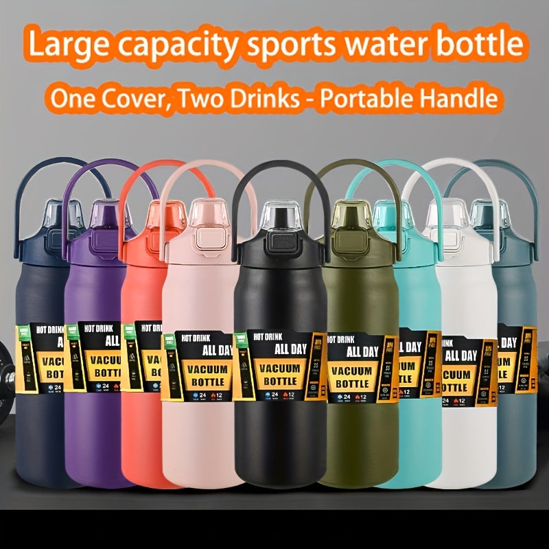 A double drink portable thermos flask 40.5\u002F54 ounces, suitable for outdoor cycling, hiking, office or home - durable.