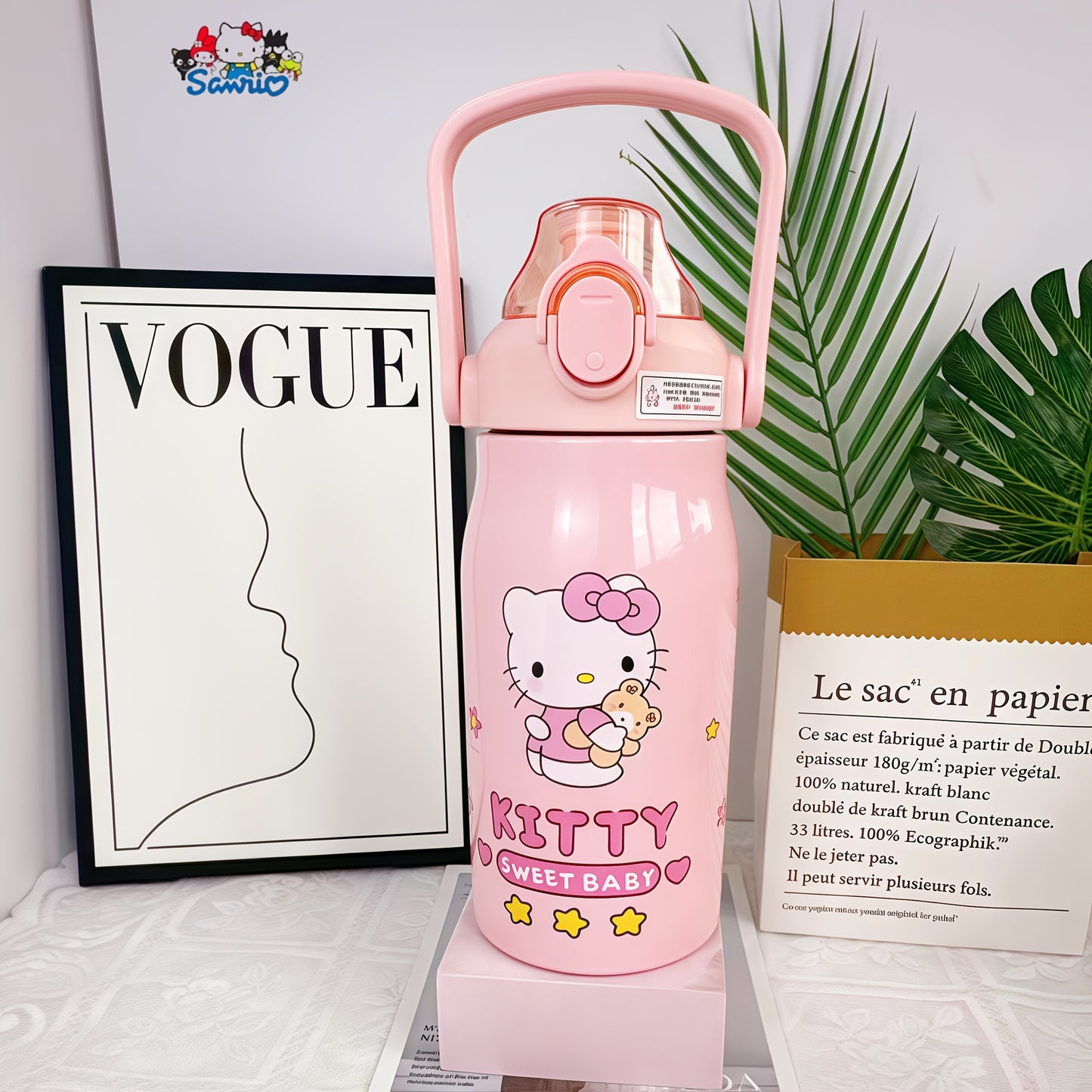 1pc Sanrio cartoon design large-capacity vacuum flask, convenient design and lovely vacuum flask with various choices
