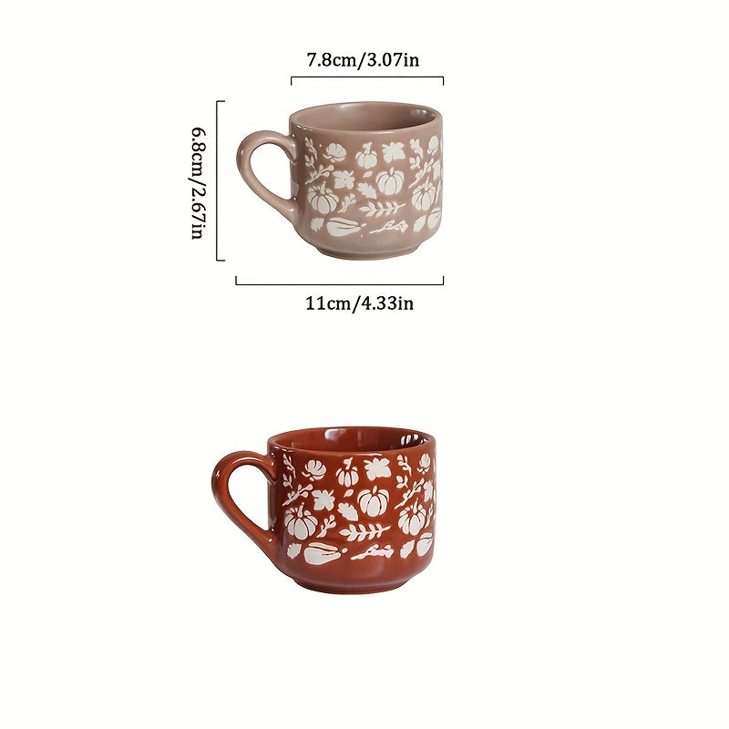 1pc Halloween Pumpkin Coffee Mug, Autumn Harvest Frosted Pumpkin Small Mug, Small Capacity Coffee Cup