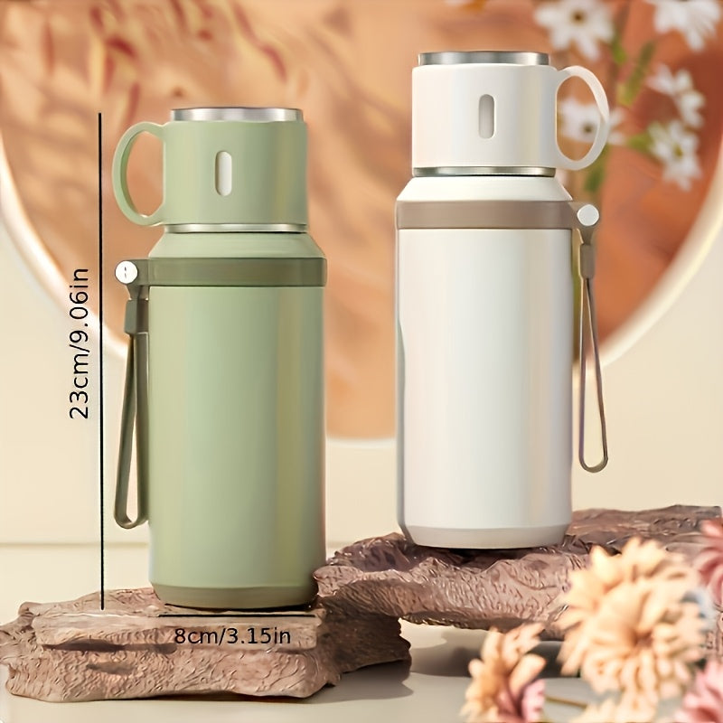 20.29oz Insulated Flask with Coffee Cup Lid & Handle - Ideal for Hot & Cold Beverages, Perfect for Outdoor Activities & Travel, Reusable, Hand-Wash Only, Travel Coffee Mug Insulated