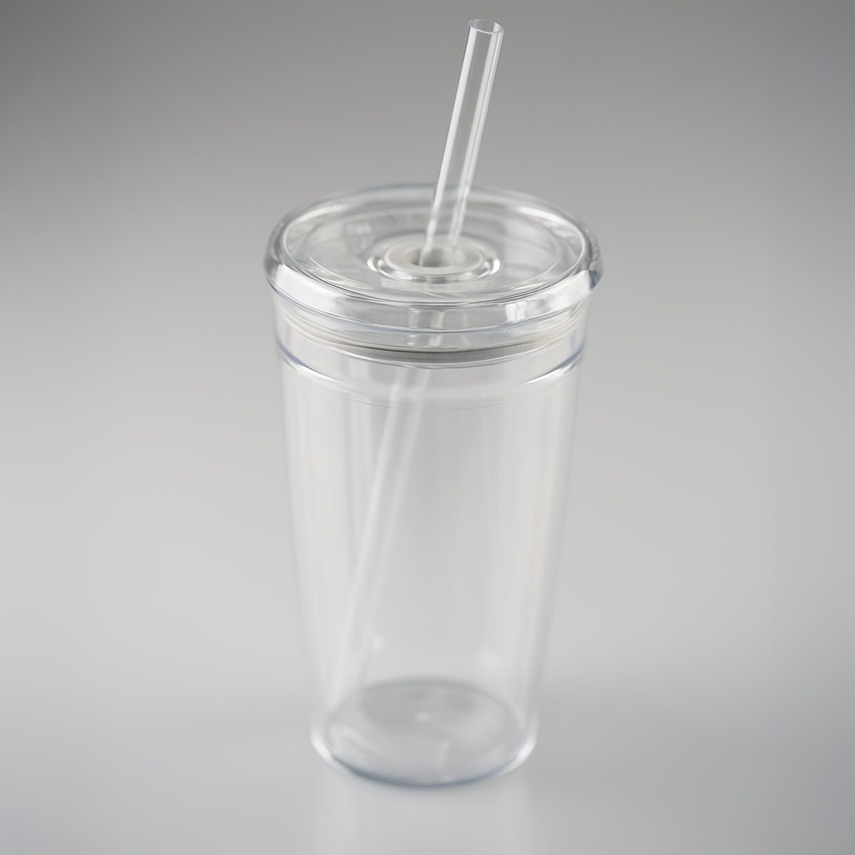 25pcs 50pcs Rounded Bottom Blank Uv Vinyl Print Reusable 500ml 16oz Clear Acrylic Plastic Coffee Tea Tumbler Cups with Lids And Straw for Juice Smoothie Matcha