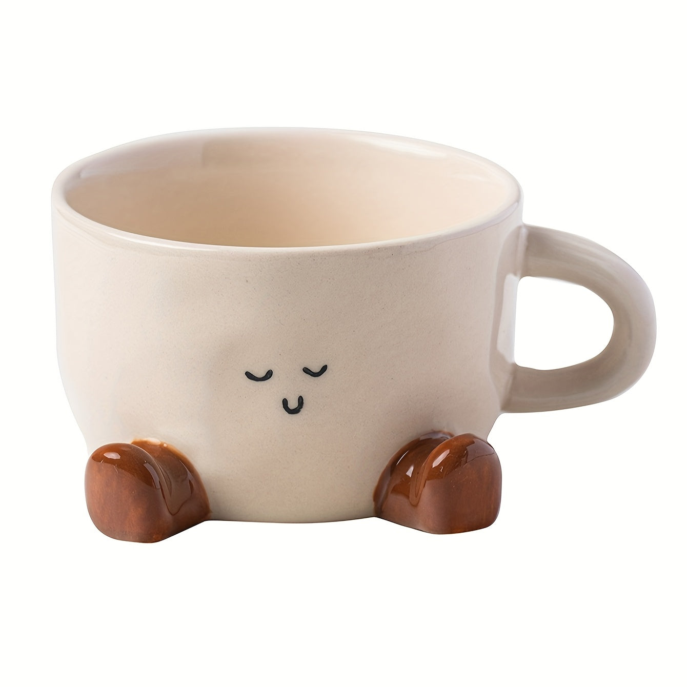 1pc DearDali Cute Sleeping Feet coffee mug with Beige Feet - Microwave Safe Ceramic Cup