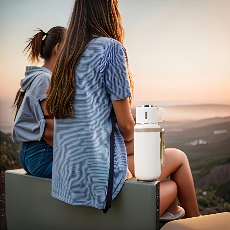 20.29oz Insulated Flask with Coffee Cup Lid & Handle - Ideal for Hot & Cold Beverages, Perfect for Outdoor Activities & Travel, Reusable, Hand-Wash Only, Travel Coffee Mug Insulated