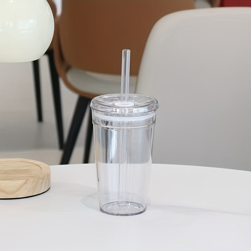 25pcs 50pcs Rounded Bottom Blank Uv Vinyl Print Reusable 500ml 16oz Clear Acrylic Plastic Coffee Tea Tumbler Cups with Lids And Straw for Juice Smoothie Matcha