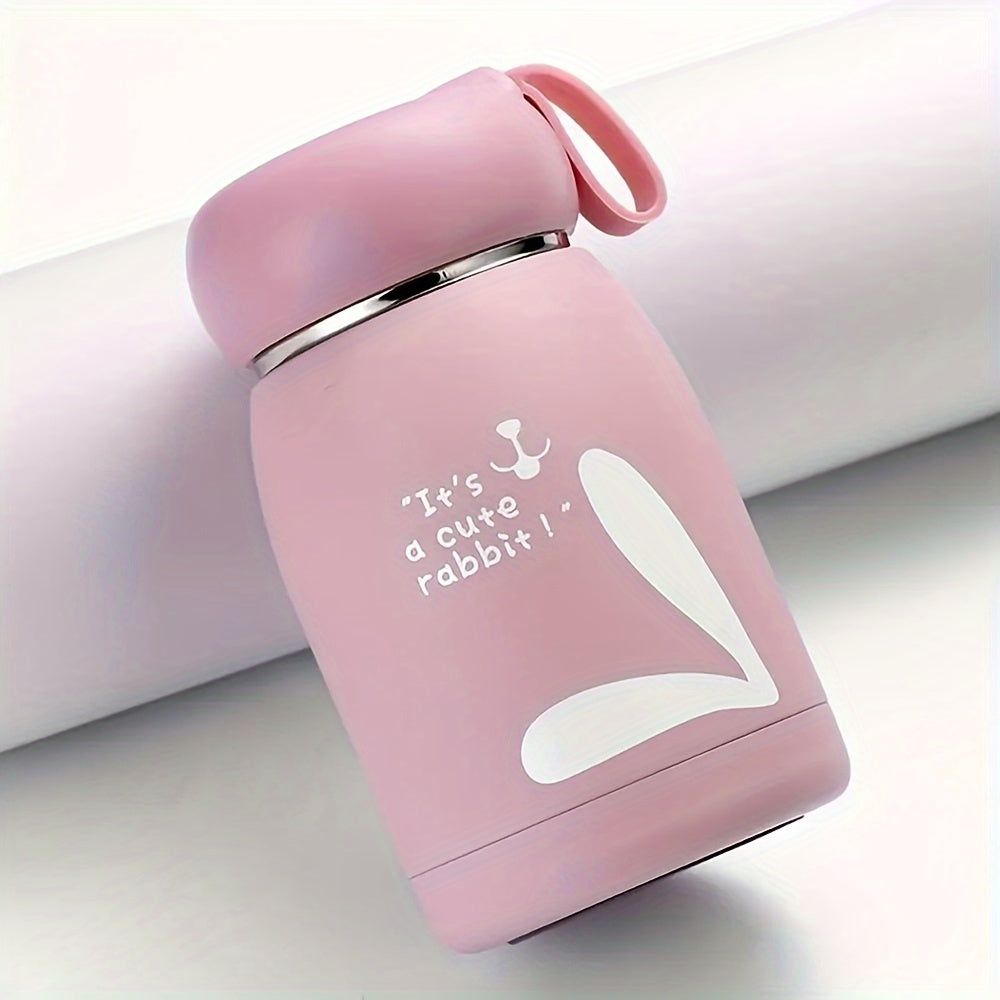 1pc, Adorable Bunny Rabbit Insulated Vacuum Flask - 320ml\u002F10.82oz Thermal Water Bottle for Hot and Cold Drinks - Cute Kawaii Travel Cup for Summer and Winter - Perfect Gift for Friends and Family