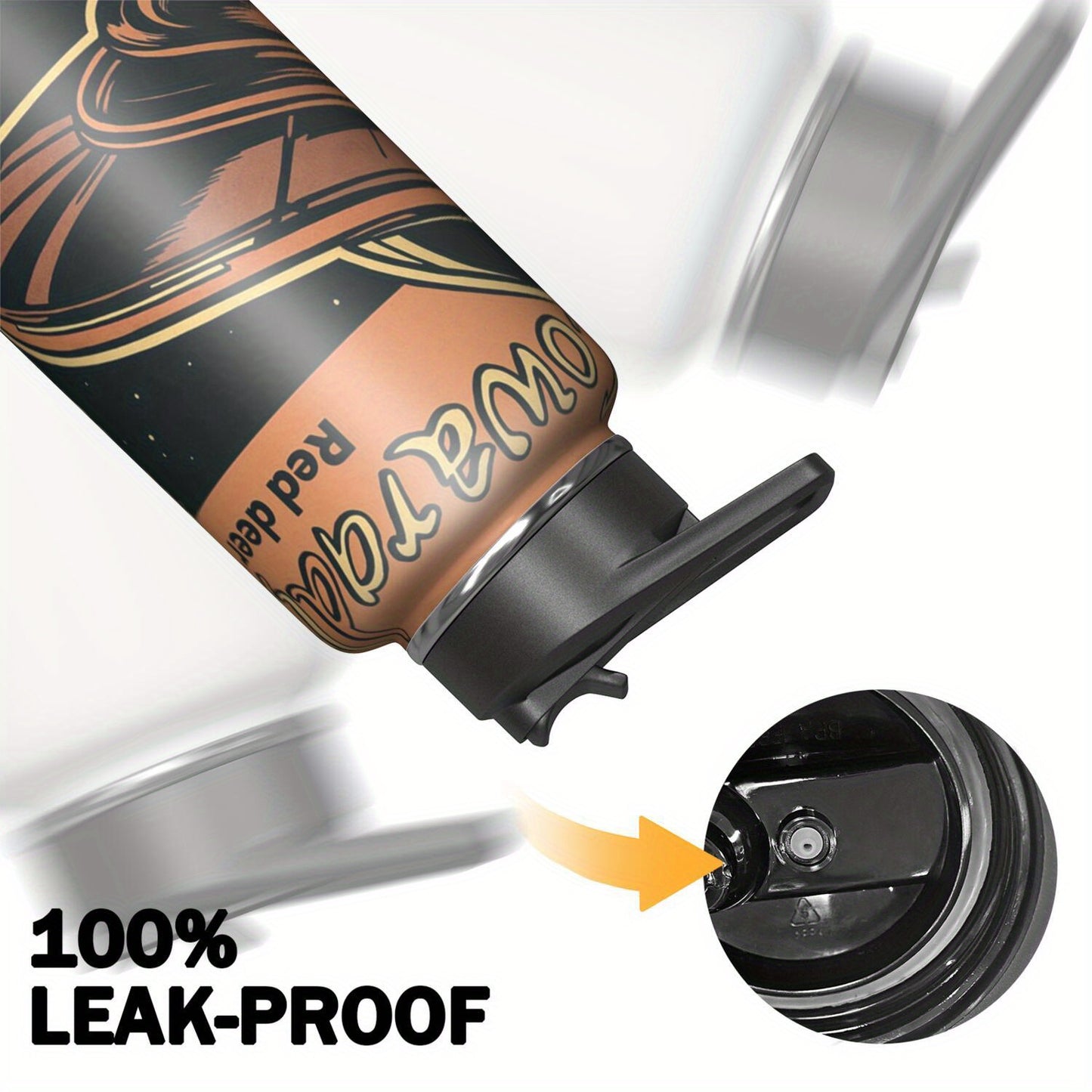 This 40 ounce leak proof space flask is made of double layer stainless steel, which is wear resistant