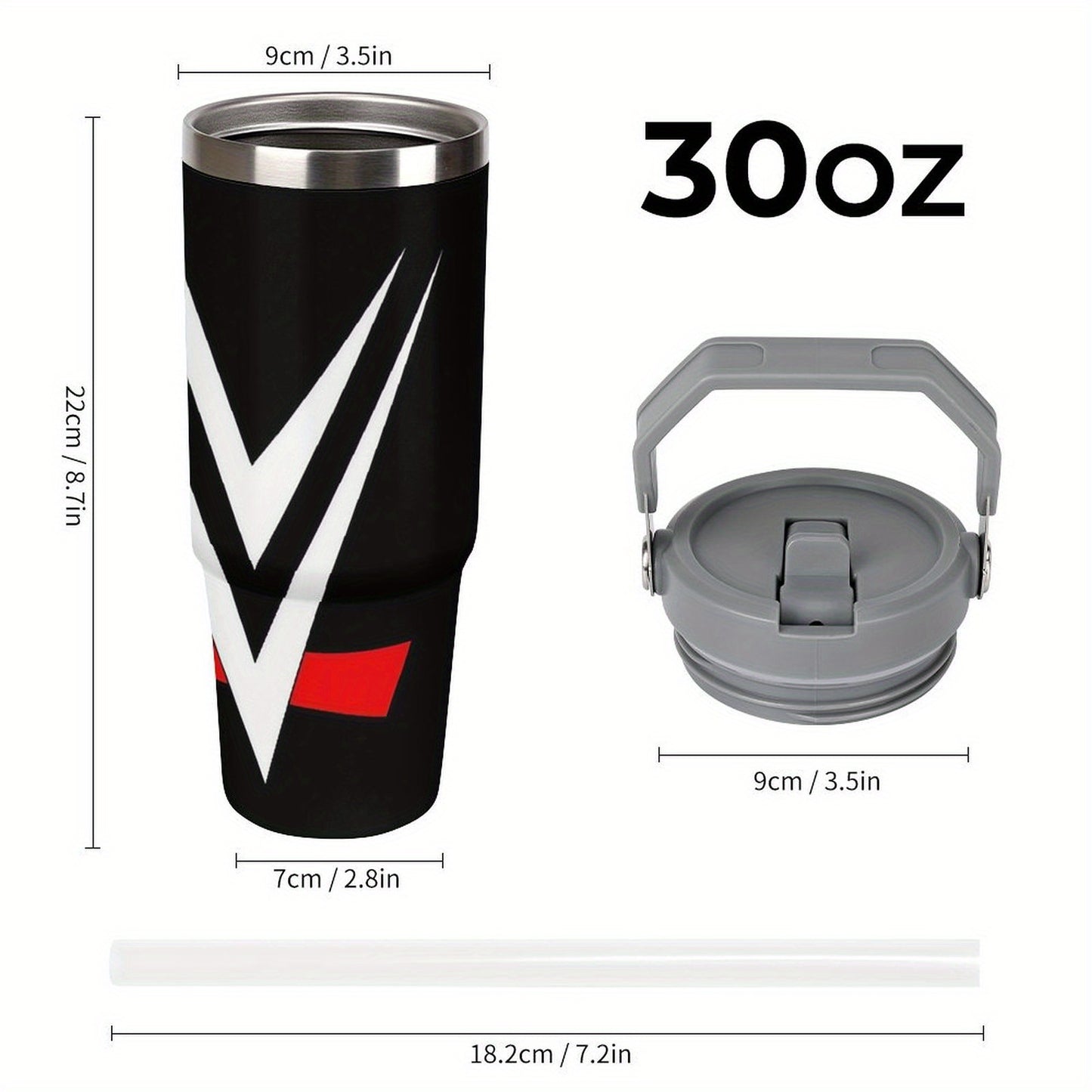 1pc 30oz Black and Red \