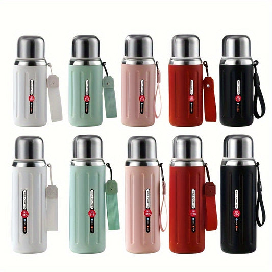 1pc, Vacuum Flask, 20.29oz Insulated Water Bottles, Travel Thermal Cups, for Hot And Cold Beverages, Summer Winter Drinkware, Gifts