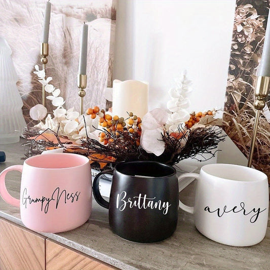 Customizable Ceramic Mug Customizable Ceramic Coffee Mug, Insulated & Reusable | Personalized with Name, Perfect for Thanksgiving, Bride & Bachelorette, Holiday & Birthday Gifts, Hand Wash Only, Kitchen & Dining Decor