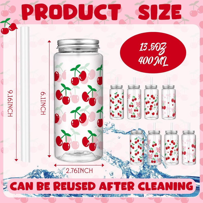 24 Pcs Coquette Bow Aesthetic Cup Pink Bow Plastic Tumbler with Lids and Straws Reusable Cute Plastic Cups for Women Birthday Bridal Shower Wedding Party Supplies Cherry13.5oz