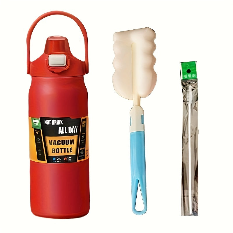 A double drink portable thermos flask 40.5\u002F54 ounces, suitable for outdoor cycling, hiking, office or home - durable.