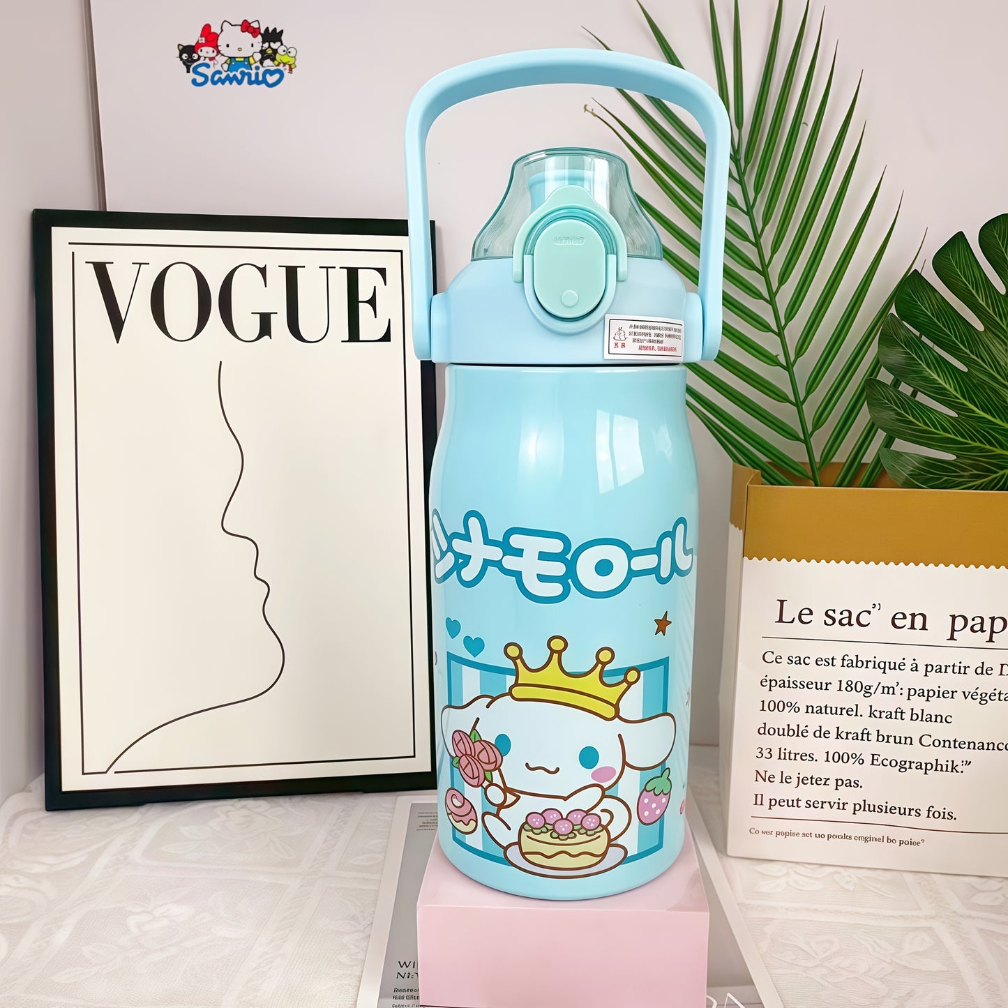 1pc Sanrio cartoon design large-capacity vacuum flask, convenient design and lovely vacuum flask with various choices