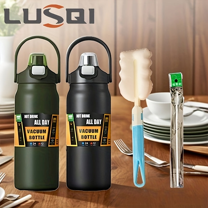 A double drink portable thermos flask 40.5\u002F54 ounces, suitable for outdoor cycling, hiking, office or home - durable.