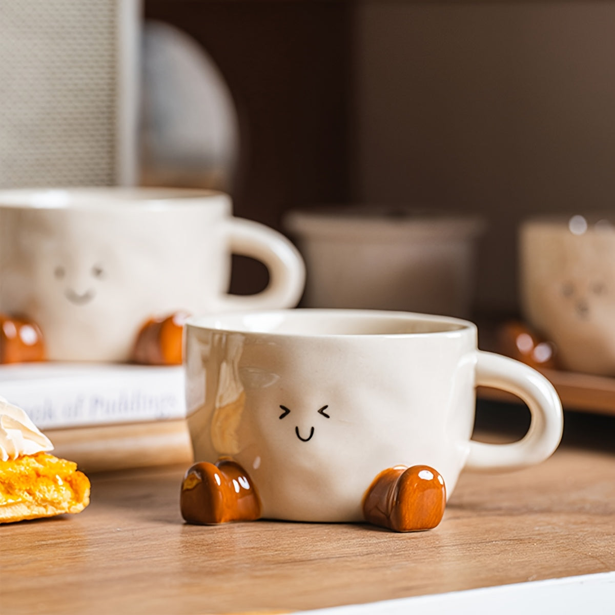1pc DearDali Cute Sleeping Feet coffee mug with Beige Feet - Microwave Safe Ceramic Cup