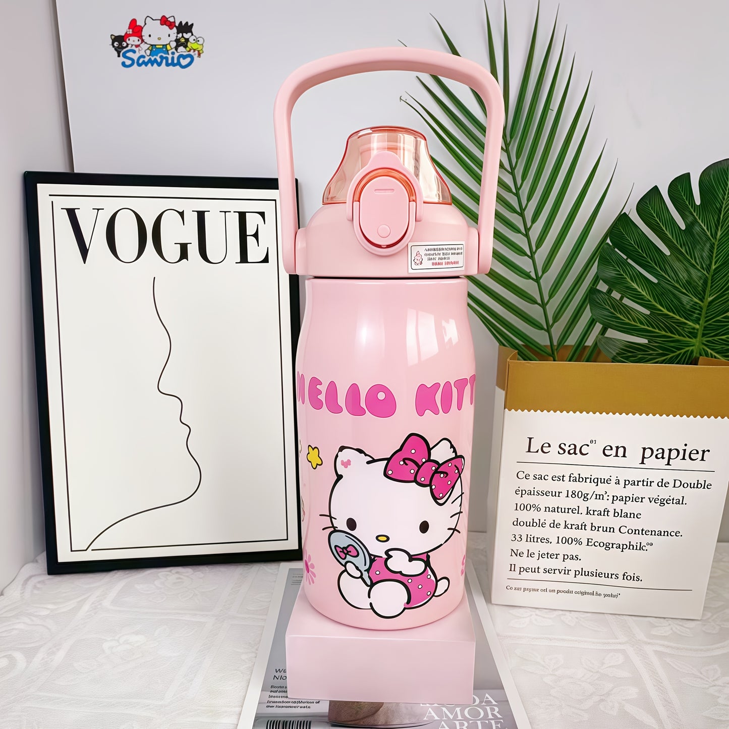 1pc Sanrio cartoon design large-capacity vacuum flask, convenient design and lovely vacuum flask with various choices