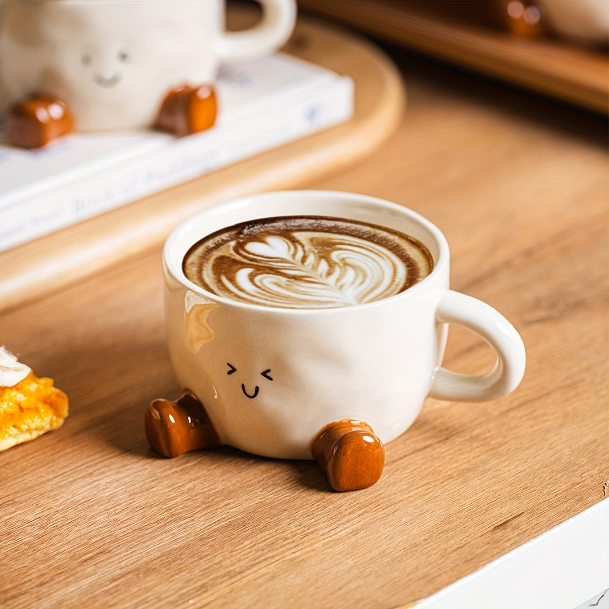 1pc DearDali Cute Sleeping Feet coffee mug with Beige Feet - Microwave Safe Ceramic Cup