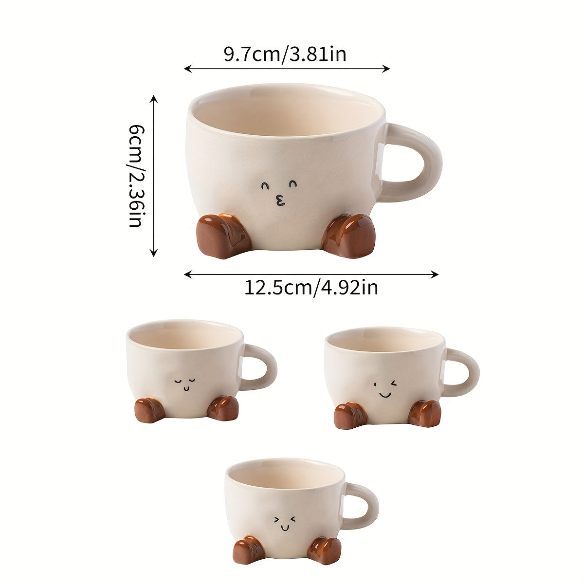 1pc DearDali Cute Sleeping Feet coffee mug with Beige Feet - Microwave Safe Ceramic Cup