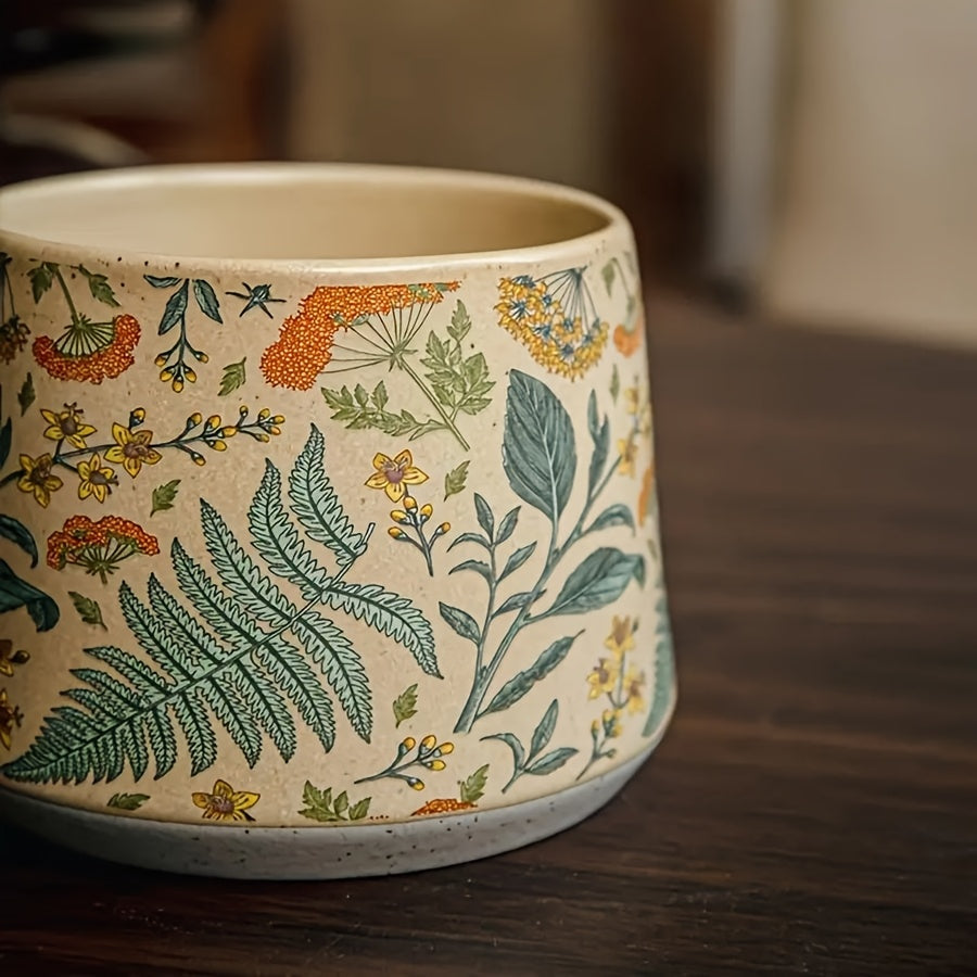 2 Ceramic Coffee Cups 2 Vintage Floral Ceramic Coffee Cups | 12.5 Ounces, Heat Preservation And Reusable, Dishwasher-Safe Multi-Purpose Tea Cups, Ideal Gifts for Friends