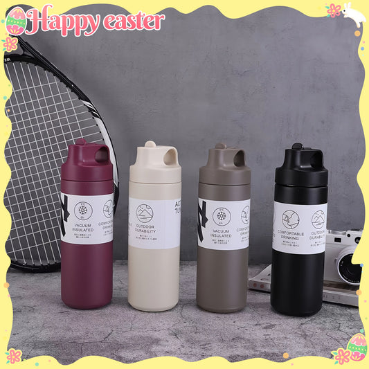 Stainless Steel Vacuum Insulated Flask with Straw - Leakproof, Reusable, Perfect for Outdoor & Everyday Use - Ideal Christmas Gift