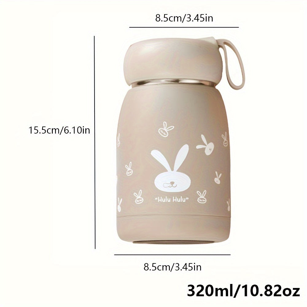 1pc, Adorable Bunny Rabbit Insulated Vacuum Flask - 320ml\u002F10.82oz Thermal Water Bottle for Hot and Cold Drinks - Cute Kawaii Travel Cup for Summer and Winter - Perfect Gift for Friends and Family