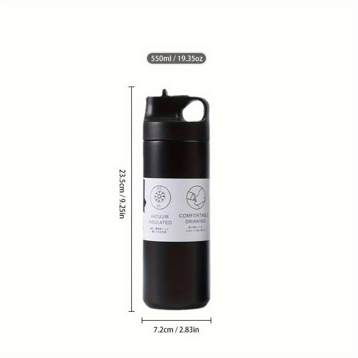 Stainless Steel Vacuum Insulated Flask with Straw - Leakproof, Reusable, Perfect for Outdoor & Everyday Use - Ideal Christmas Gift