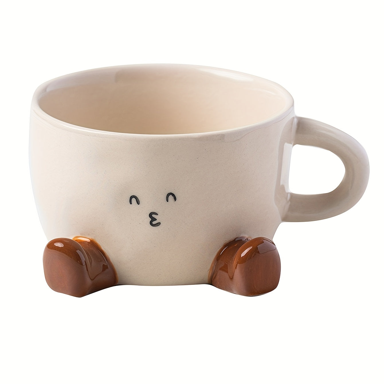 1pc DearDali Cute Sleeping Feet coffee mug with Beige Feet - Microwave Safe Ceramic Cup