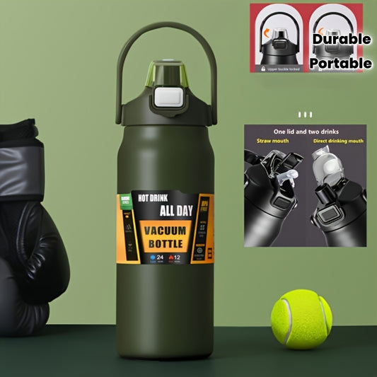 A double drink portable thermos flask 40.5\u002F54 ounces, suitable for outdoor cycling, hiking, office or home - durable.