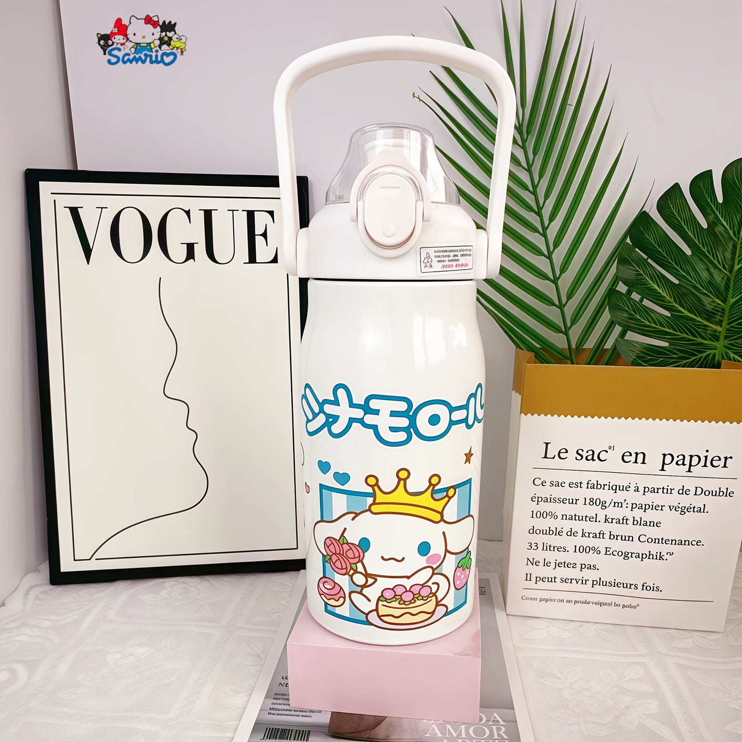 1pc Sanrio cartoon design large-capacity vacuum flask, convenient design and lovely vacuum flask with various choices