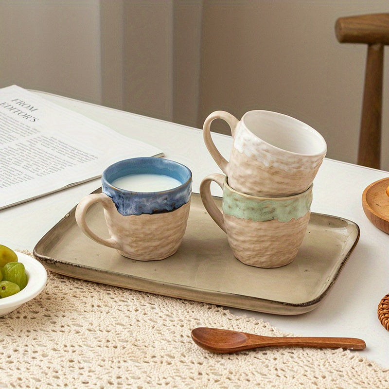 6pcs Small Capacity Ceramic Mug Set, Kiln-Fired Retro Craft Coffee and Tea Cups 4oz\u002F120ml