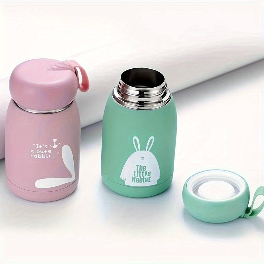 1pc, Adorable Bunny Rabbit Insulated Vacuum Flask - 320ml\u002F10.82oz Thermal Water Bottle for Hot and Cold Drinks - Cute Kawaii Travel Cup for Summer and Winter - Perfect Gift for Friends and Family