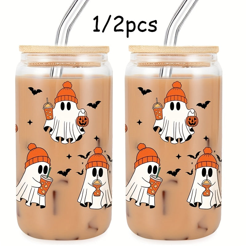 1\u002F2pcs 16oz Cup, Cute Halloween Cup - Halloween Birthday Gifts, Boo Basket Stuffers for Women