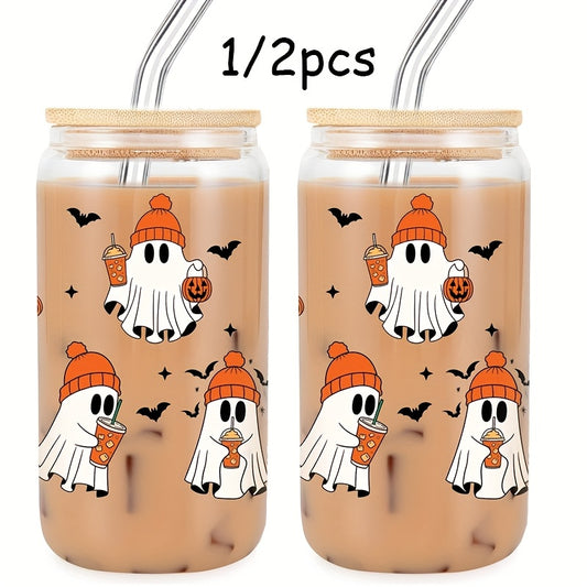 1\u002F2pcs 16oz Cup, Cute Halloween Cup - Halloween Birthday Gifts, Boo Basket Stuffers for Women