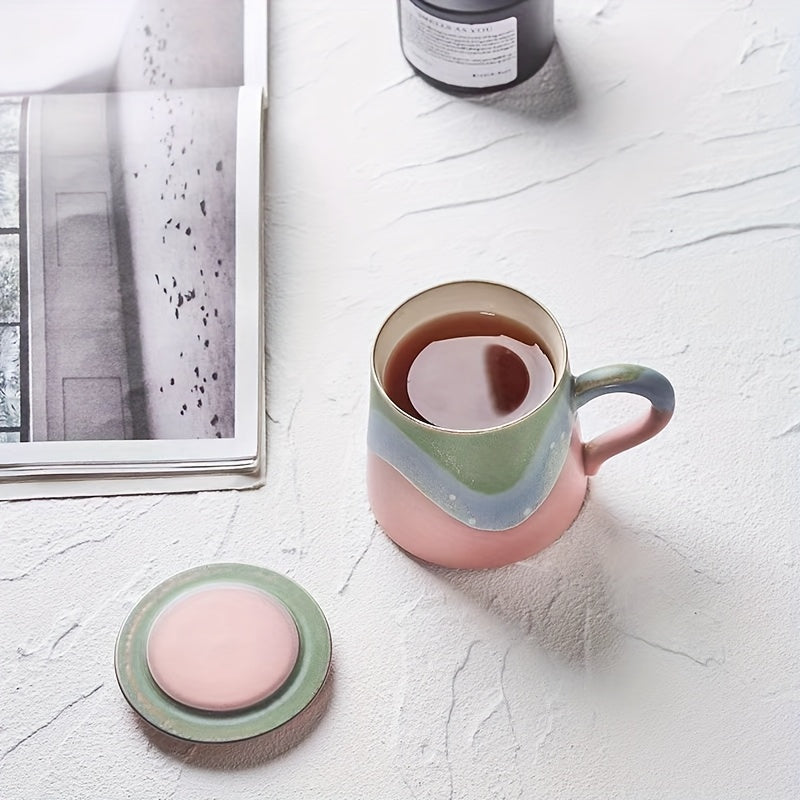 GERAMY Handmade Ceramic Coffee Mug - Reusable,, Machine Washable - Multipurpose Mountain Green Design - Ideal Gift for Office, Birthday, Valentine'S Day