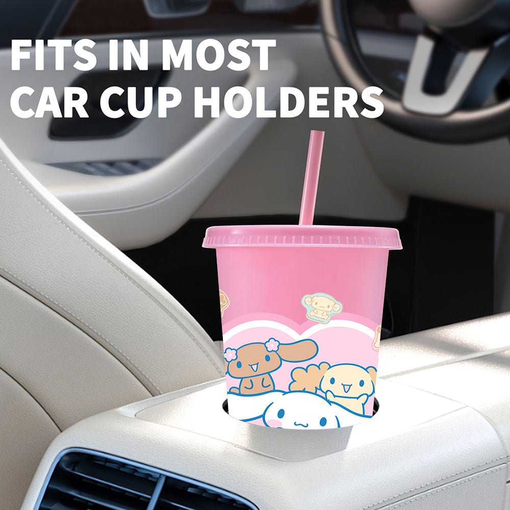 10pcs Reusable for cinnamoroll Plastic Cups, 24oz Iced Coffee Tea Slushie Cup with Lid and Straw