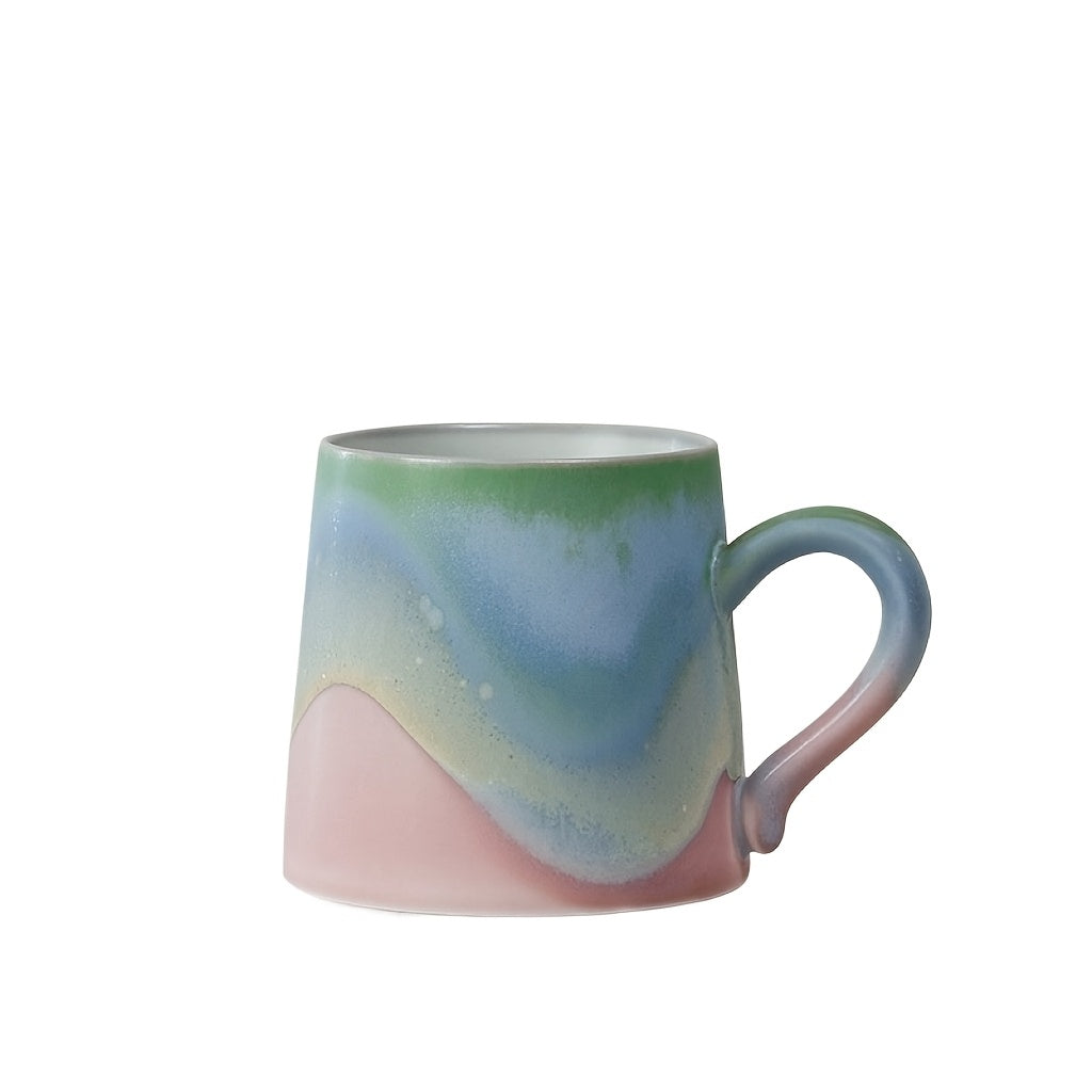 GERAMY Handmade Ceramic Coffee Mug - Reusable,, Machine Washable - Multipurpose Mountain Green Design - Ideal Gift for Office, Birthday, Valentine'S Day