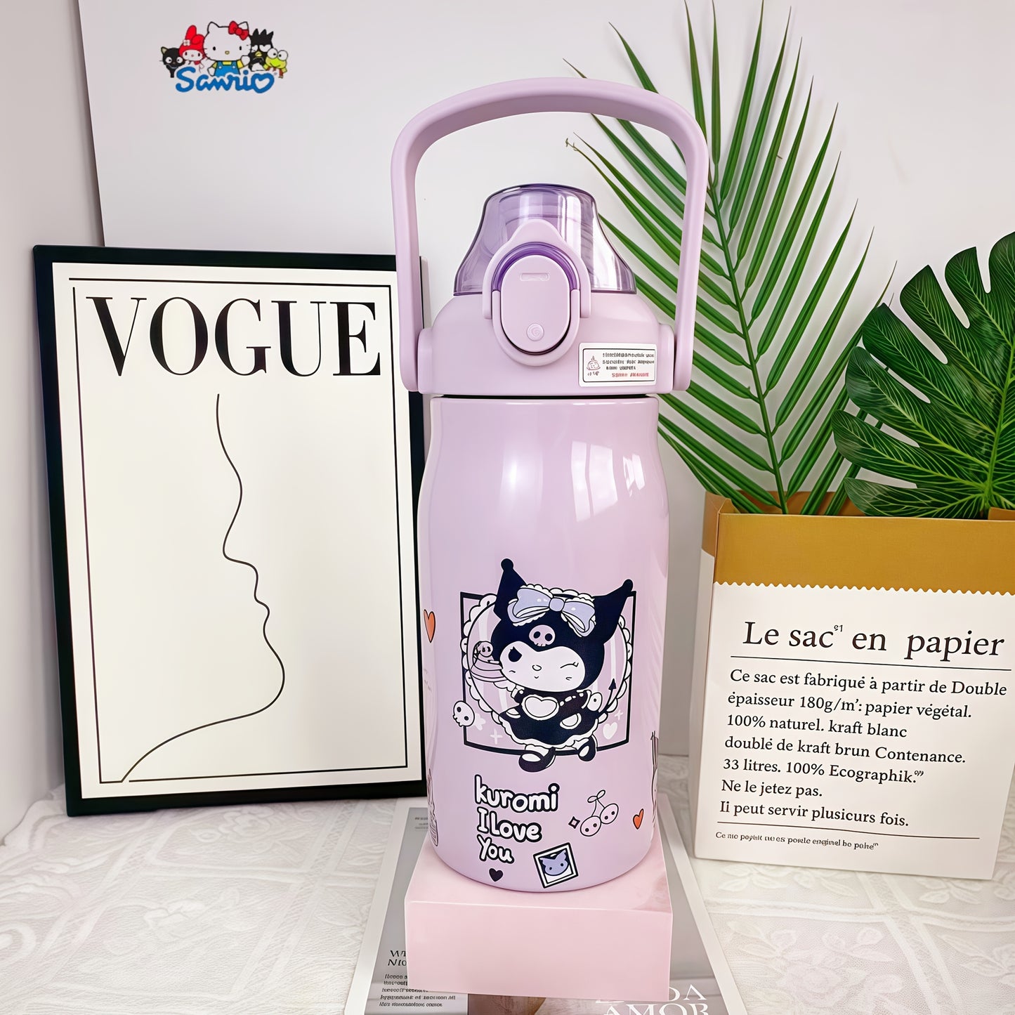 1pc Sanrio cartoon design large-capacity vacuum flask, convenient design and lovely vacuum flask with various choices