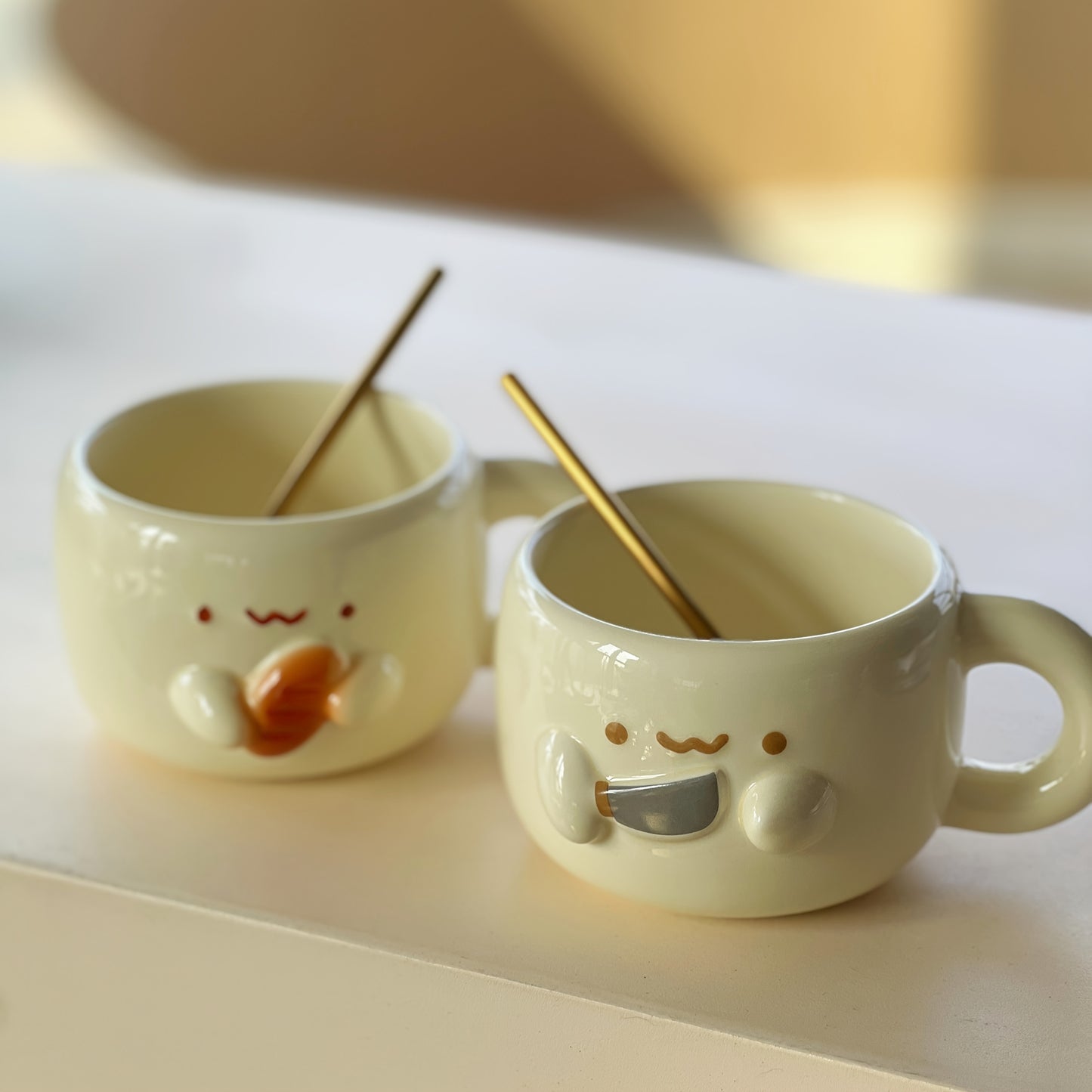 1pc 10.14oz Cute Cuddle Bread Ceramic Mug Office Coffee Cup Breakfast Milk Cup Student Personality Trendy Water Cup Suitable for Hot and Cold Drinks Couples BFF Friends Creative Gift Mother'S Day, Thanksgiving, Christmas, Birthday and Easter Ideal Gift