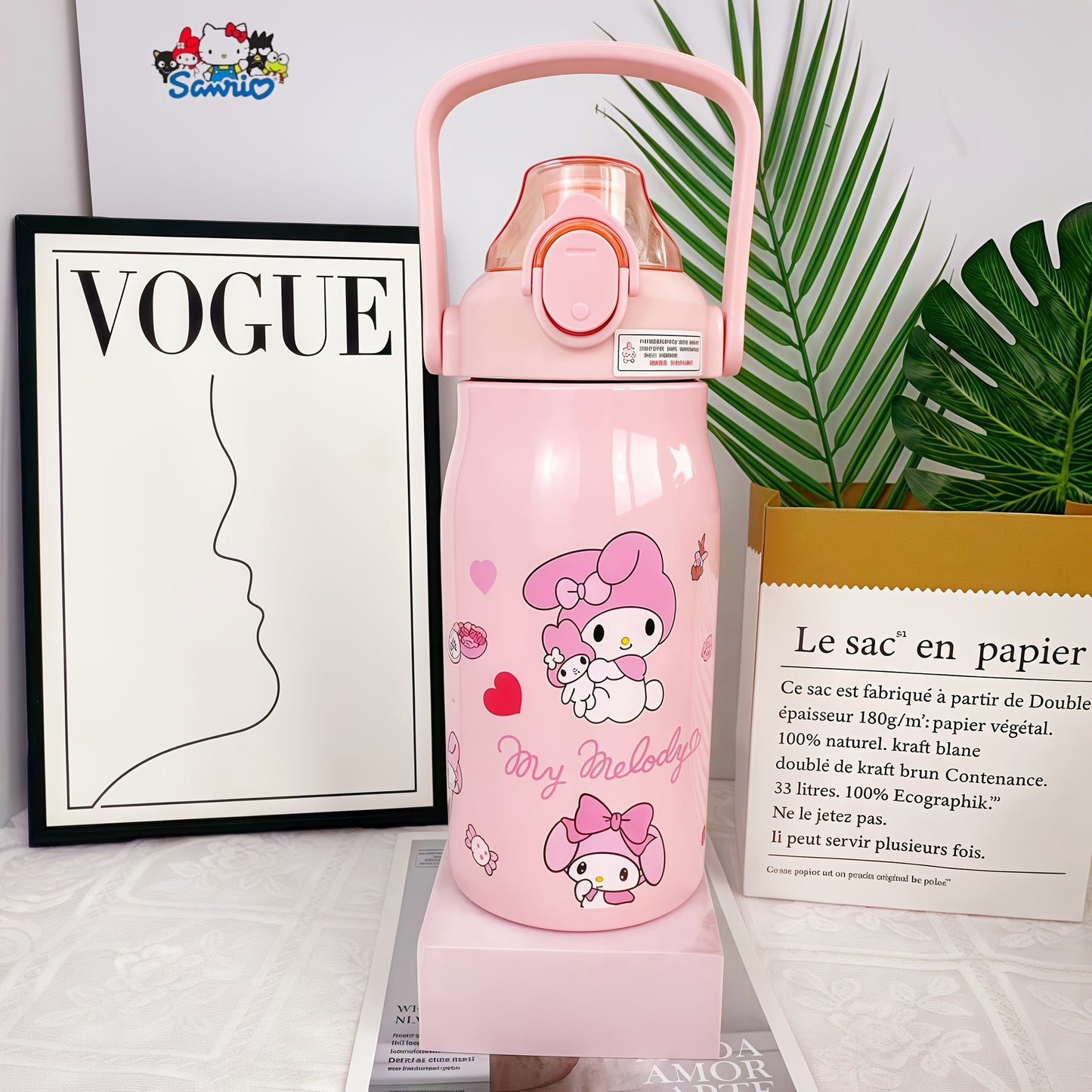 1pc Sanrio cartoon design large-capacity vacuum flask, convenient design and lovely vacuum flask with various choices