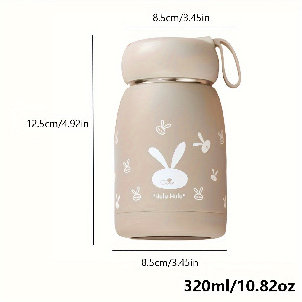 1pc, Adorable Bunny Rabbit Insulated Vacuum Flask - 320ml\u002F10.82oz Thermal Water Bottle for Hot and Cold Drinks - Cute Kawaii Travel Cup for Summer and Winter - Perfect Gift for Friends and Family